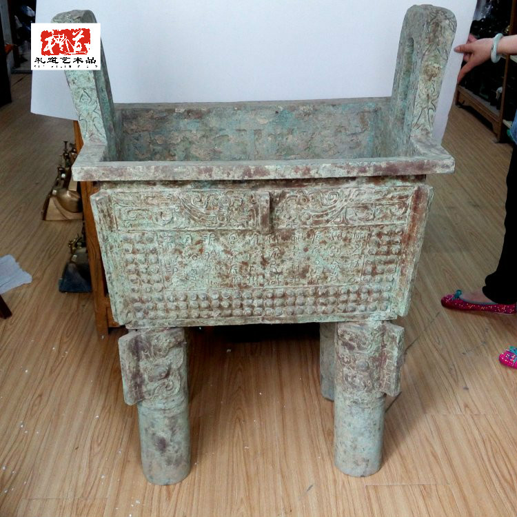 郑州大号高度1米做旧铜鼎哪里卖博物馆仿古装饰展品道具