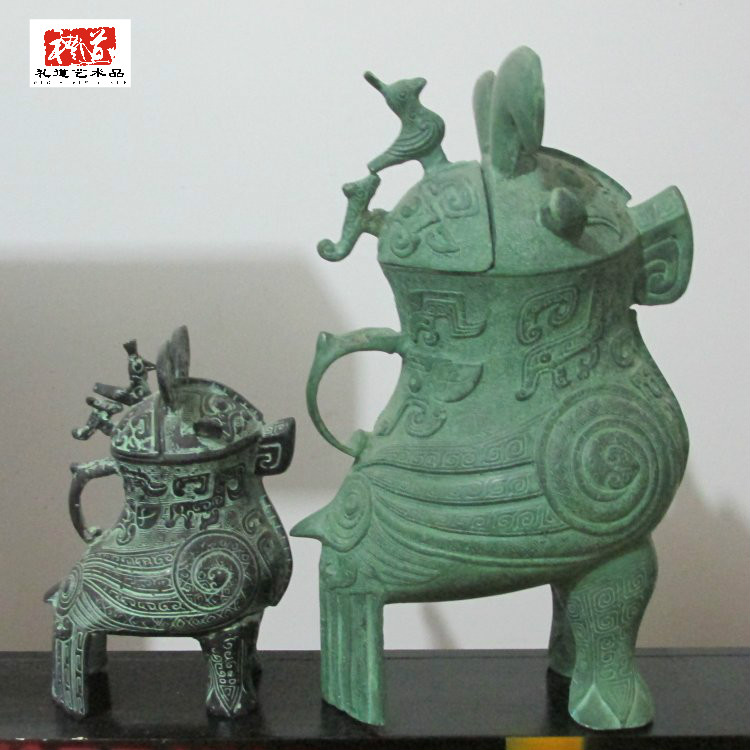 郑州仿古青铜器鴞尊纯铜桌面摆件