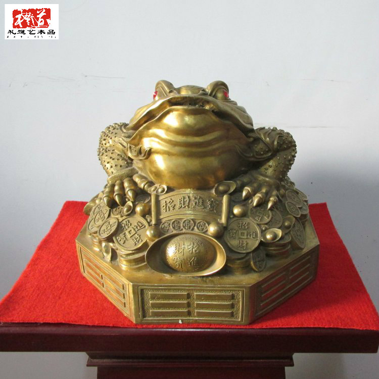 郑州铜金蟾工艺品摆件三足纯铜蟾开业乔迁贺礼