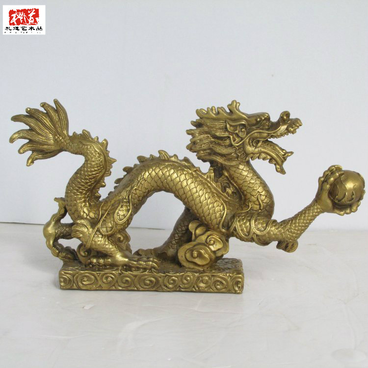 郑州铜龙摆件风水工艺品板龙卧式龙纯铜居家摆设装饰